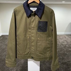 Loewe Leather Logo Green Worker’s Jacket